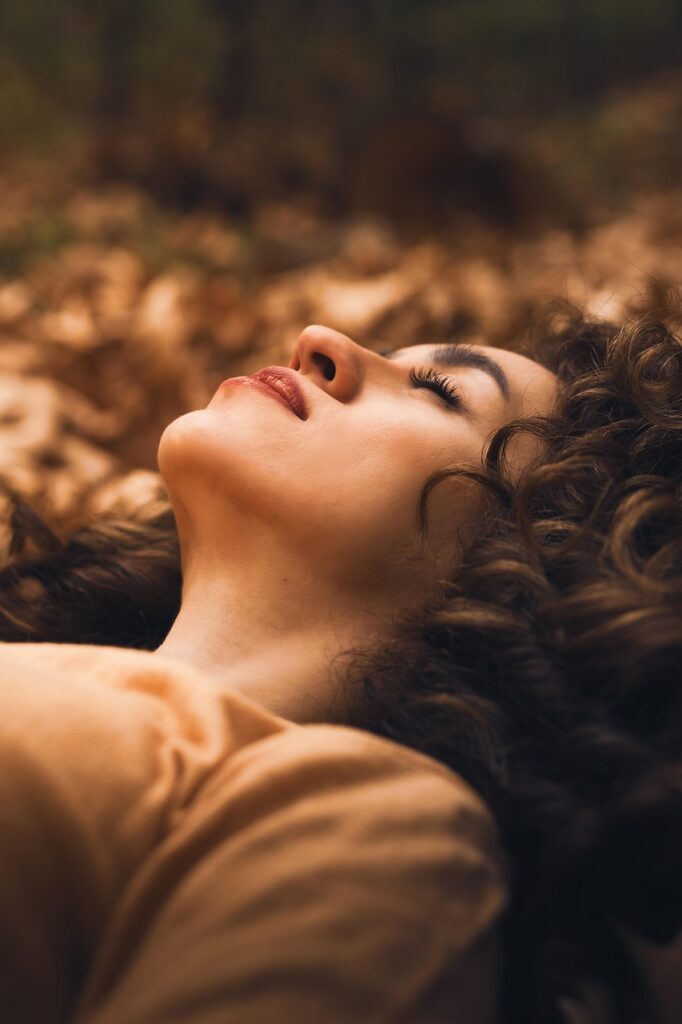 woman, model, young, pose, female, cute, outdoors, face, hairstyle, people, modeling, fall, autumn, leaves, nature, forest, season, grass, fashion, portrait
